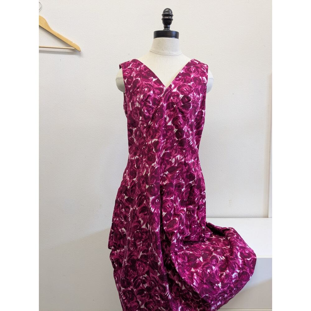 Talbots bright pink floral‎ church dress easter cocktail size 10 - Picture 7 of 7